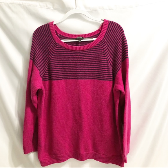 Talbots Sweaters - Talbots Pink Striped Lambs Wool Sweater